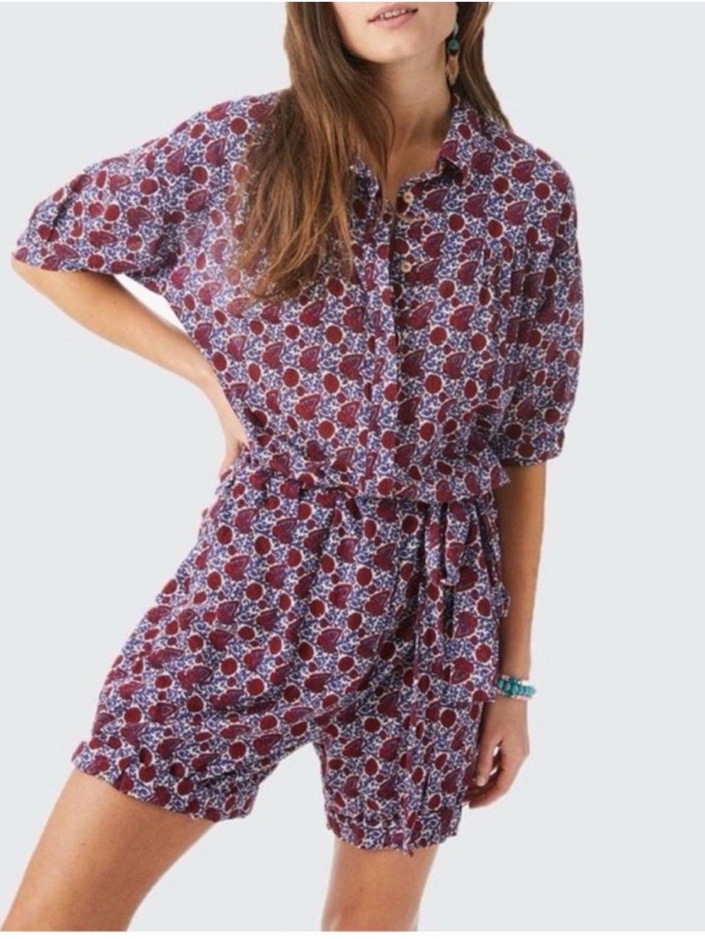 Xirena Grady belted romper paisley nichols floral S.